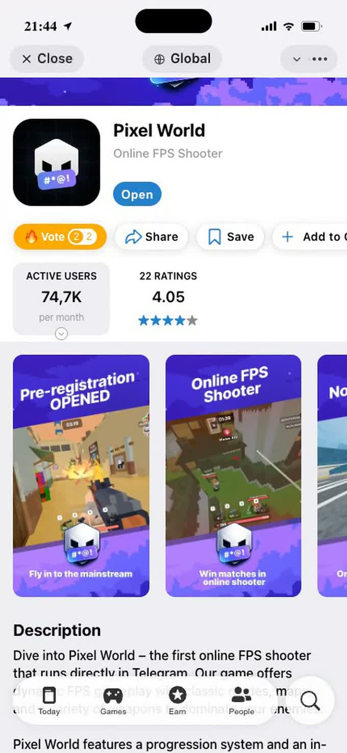 @appss App Store listing — Pixel World