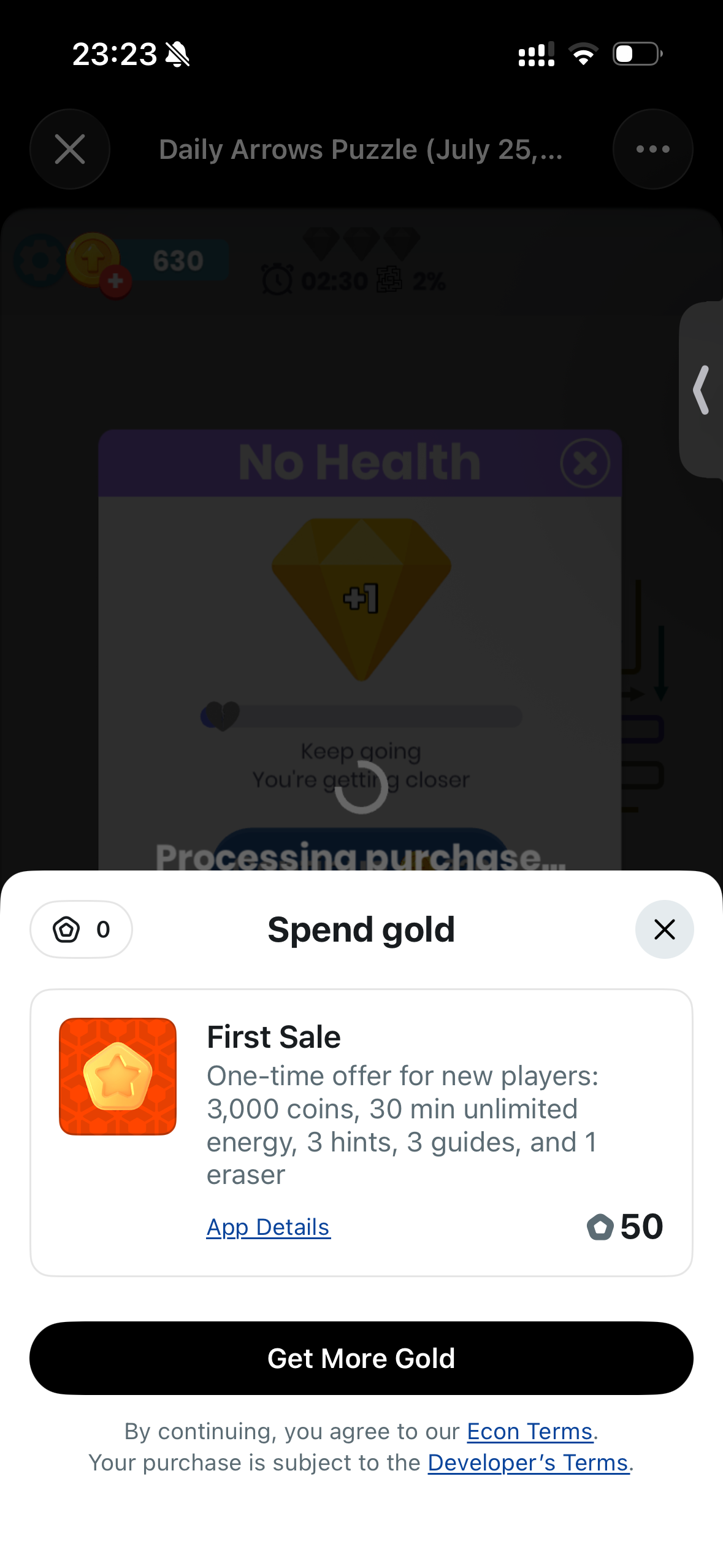 Amaze Flow spend-gold sheet