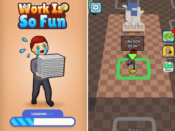 A game running full-screen inside TikTok with Add Home Screen and Share buttons on the right